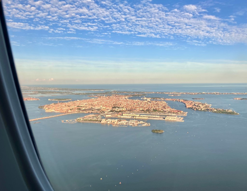 Venice seen from an airplane window